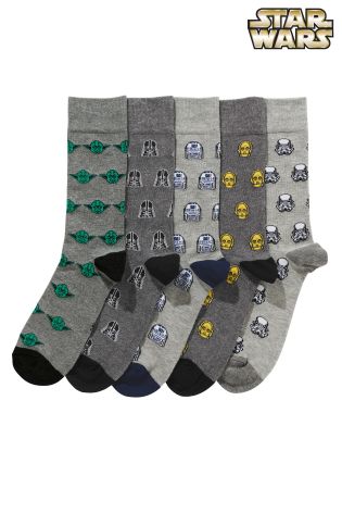 Grey Star Wars Character Socks Five Pack
